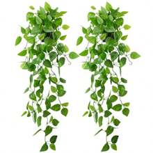 4pcs Artificial Hanging Plants, Potted Green Faux Grass & Ferns Plant, Fake Succulent Plant Hangers, Mandala Vine, Ivy For Wall Shelf, Home, Yard, Garden, Indoors And Outdoors Decoration, Valentine Day, Gift Gifts Birthday Graduation