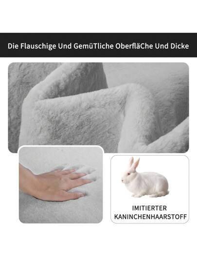 Piece Zachte Tapijt Living Room, Smooth Made Of Rabbit Fur Short Pile Non Slip, Moderne Anti Slip Bedroom, Luxurious Room ation, Fluffy Area view 2