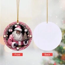 Mặt dây chuyền trang trí bằng Acrylic màu hồng hình ông già Noel đen - 3,14in 3D, Quà tặng Giáng sinh Mùa đông Giáng sinh Trang trí nhà ngoài trời Cây thông Noel Treo trang trí xe hơi Mặt dây chuyền lưu niệm hình ông già Noel màu đen Quà tặng trang trí cảnh Giáng sinh - Hồng - Xem 5