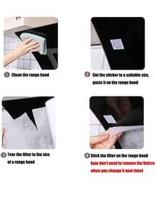 Universal Cooking Oil Smoke Exhaust Fan Filter Paper Stickers, Heat Resistant, Home Kitchen Cooktop Use [Hook And Loop Included] - Multicolor - View 7