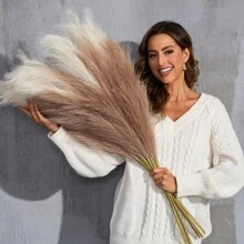 50/30//20/10/1pc 97cm/55cm Faux Pampas Grass, Pompas, Pampas Grass, Pampas Grass For Floor Vase, Pampas Grass Decor For Vase Fillers, Boho Rustic Farmhouse Home Decor, Valentine's Day, Gift Gifts Birthday Graduation,Fall Decor,Autumn