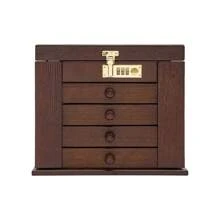Boîte à bijoux en bois à 6 niveaux avec miroir et 4 tiroirs, organisateur de bijoux pour colliers, bracelets, montres. Idéal pour la rentrée scolaire et le stockage en dortoir.