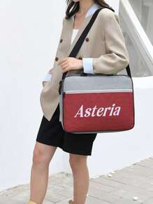 Spersonalizowana, haftowana torba do przechowywania laptopa, lekka teczka z wewnętrzną przegrodą, duża pojemność, modna torba na ramię do dojazdów do pracy, biznesowa torba na komputer, oficjalna torba do dojazdów do pracy w blokach kolorów