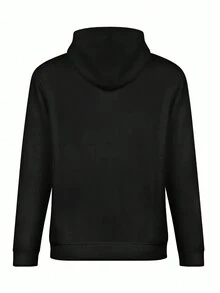 Oversized Style For Women, Women's Plus Size Christmas Hoodie Festive Reindeer & Coffee Cup Print, Casual Round Neck, All Seasons, Holiday Top, A Double-Layer Hood Hoodie, Fleece Lining For Excellent Warmth - 黑色 - 查看 3