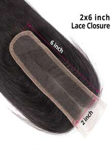 2x6 Transparent Lace Frontal Brazilian Natural Color 1B Straight Frontal Closure Human Hair Unprocessed Virgin Human Hair With Baby Hair 8-20 Inch - SNatural - View 5