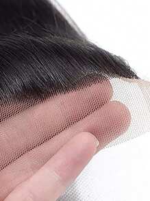 2x6 Transparent Lace Frontal Brazilian Natural Color 1B Straight Frontal Closure Human Hair Unprocessed Virgin Human Hair With Baby Hair 8-20 Inch - SNatural - View 6