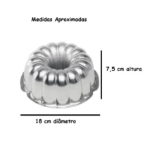 Kit 3 Decorated Molds With 1 Spiral Volcano Mold With Hole + 1 Gummed Swiss Pie Mold + 1 Gummed Ballerine Heart Mold Strong Aluminum IGF 987 - Silver - View 4