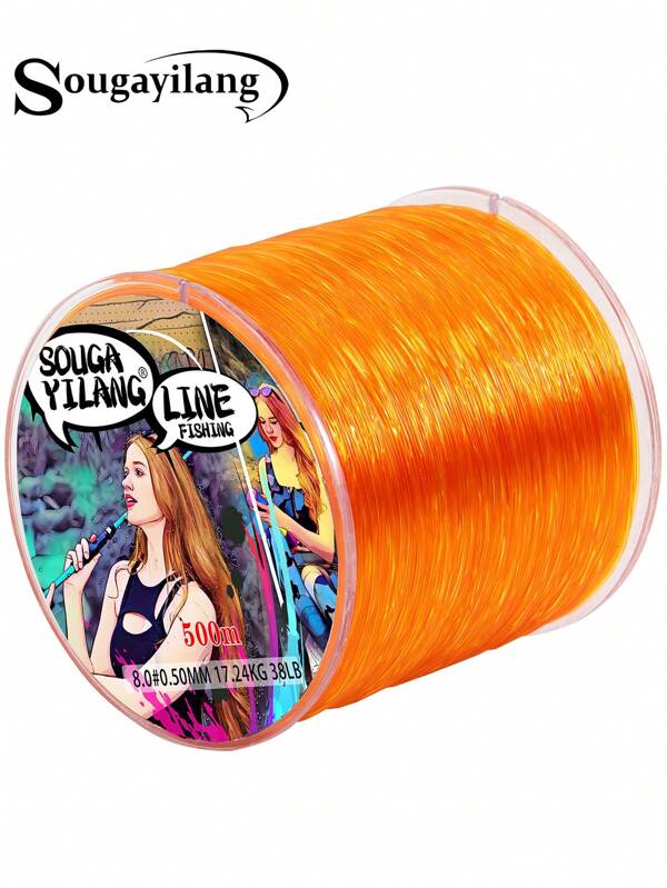 SOUGAYILANG 1Pc Orange Nylon Fishing Line High Quality Low Water Absorption High Abrasion Resistance For Carp Fish Wire Fishing