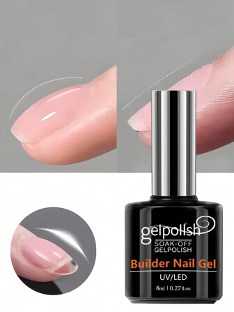 透明指甲油，用于加固、延长、底胶，瓶装，可卸除UV/LED凝胶指甲延长胶