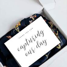 1 tấm thiệp cưới thanh lịch cảm ơn dành cho nhiếp ảnh gia chụp ảnh cưới, đồ dùng văn phòng hàng ngày, bất kỳ người nhận nào, chủ đề đám cưới, thẻ quà tặng - Màu vàng - Xem 7