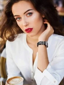 5 件金属吊坠装饰戒指，兼容 表带，心形眼睛钻石水钻饰品，智能手表硅胶表带配件，手链时尚配饰（不含手表和表带），兼容三星 Galaxy Watch