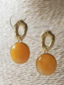 天然波罗的海琥珀吊坠耳环银疗蜜蜡宝石平静与和平石配饰精美能量礼物，适合感恩节圣诞节周年纪念日和生日