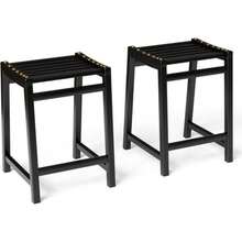 Bar Stools, Set Of 2 Bar Chairs,24 Inch Bamboo Modern Counter Height Stools, Kitchen Counter Stools For Kitchen Island, Dining Room, Counter, Bar - màu đen - Xem 1