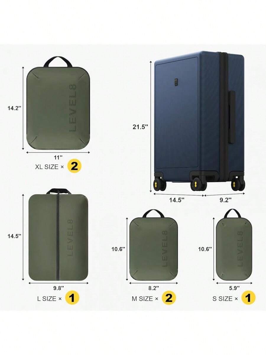 LEVEL8 Hard Shell Carry On Luggage Airline Approved, Carry On Suitcases