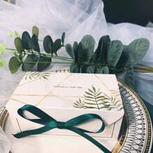 10pcs Green/Red/Blue Gift Box Birthday Party Wedding Shower Christmas Package Chocolate Cookies Cake Decoration With Ribbon