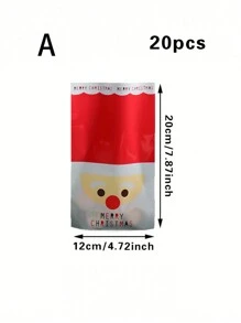20入組聖誕糖果包裝袋,扭結塑料袋適用於餅乾、麵包、烘焙食品,派對桌面裝飾 - 彩色 - 查看 11