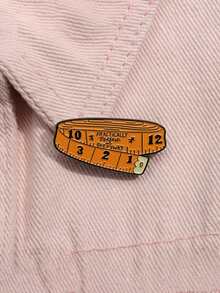 1 件数字图形休闲锌合金胸针，百搭优雅，适合所有季节，卷尺徽章 - 捲尺 - 查看 13