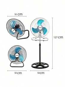 1 pieza ventilador de metal de 3 páginas, puede colgar en la pared, vertical Ventilador eléctrico 3 en 1 de alta velocidad 18", mando a distancia,velocidad y dirección del viento ajustables, tres formas de uso, ventilador eléctrico silencioso. 3 en 1 ventilador de suelo doméstico sacudirá la cabeza, ventilador de pie giratorio de alta velocidad, - Negro - Ver 9