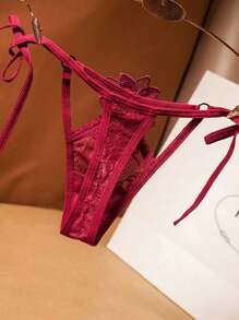Custom Funny Text.Side Strap Underwear Women's Lace Sexy Large Size Light Luxury Strap Hollow T-Shaped Pants Low Waist T-Pants.Christmas.