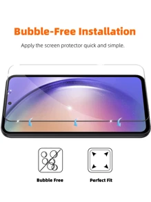 5 pezzi di protezione per schermo in vetro temperato ultra-chiaro, resistente ai graffi e alle schegge, compatibile con Samsung/Redmi, copertura totale, facile da installare, definizione alta, senza bolle, resistente a graffi e rotture, vetro temperato ultra-definito, regalo perfetto per compleanni, Pasqua, Festa del Papà, Natale, famiglia, amici, ragazzo/ragazza