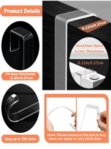 Gancio lungo in acrilico trasparente da 15 pollici, per appendere decorazioni per la Festa di San Valentino, decorazioni per interni ed esterni, adatto per porte strette e aree di facile appendimento, ottimo per appendere indumenti, borse, facile installazione e regolazione, regalo, regalo di San Valentino, regali di compleanno, decorazioni natalizie, decorazioni per la stanza