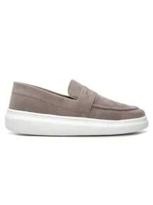 Men's Loafer Derby Shoes Genuine Leather Stitched Soft Comfortable Cheap - 灰色 - 查看 4