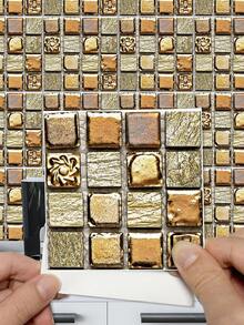 6/30 tờ/gói Miếng dán gạch khảm bóc ra và dán, Tự dán DIY, Miếng dán tường đổi mới, Có thể tháo rời, Chống thấm nước, Chống dầu mỡ, Dùng cho ốp lưng bếp, Phòng tắm, Đồ nội thất, Cầu thang, Kích thước gạch 10*10cm, 3 tùy chọn màu - Nhiều màu - Xem 8