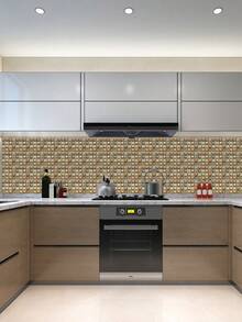 6/30 tờ/gói Miếng dán gạch khảm bóc ra và dán, Tự dán DIY, Miếng dán tường đổi mới, Có thể tháo rời, Chống thấm nước, Chống dầu mỡ, Dùng cho ốp lưng bếp, Phòng tắm, Đồ nội thất, Cầu thang, Kích thước gạch 10*10cm, 3 tùy chọn màu - Nhiều màu - Xem 6