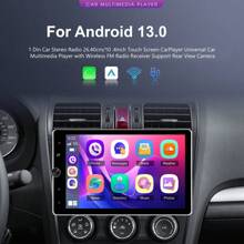 2GB+64GB For Android13.0 Single Din Car Stereo Car Radio 10.4 Inch HD Touch Screen Car Player With Wireless Carplayer& Wireless For Android Auto With Mirror Link WiFi GPS FM/ Radio Support Rear Camera With AHD Camera& DVR& MICOptional