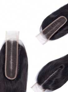 2x6 Transparent Lace Frontal Brazilian Natural Color 1B Straight Frontal Closure Human Hair Unprocessed Virgin Human Hair With Baby Hair 8-20 Inch - SNatural - View 7