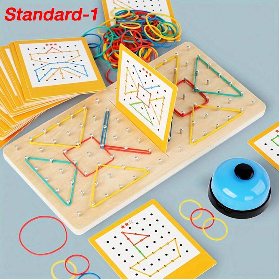 Wooden Geoboard Montessori Toys For 3 4 5 Year Old Kids And Toddlers