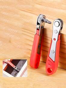 棘轮螺丝刀处理狭窄空间，前后，弯头扳手，直角弯曲，十字螺丝刀，钢材，红色，需要组装，非电动，无需电池，适用于工业和科学用途 - 彩色 - 查看 6