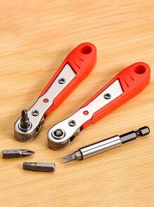 棘轮螺丝刀处理狭窄空间，前后，弯头扳手，直角弯曲，十字螺丝刀，钢材，红色，需要组装，非电动，无需电池，适用于工业和科学用途 - 彩色 - 查看 9