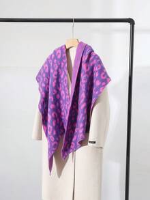 1 chiếc khăn quàng cổ bất đối xứng đơn giản họa tiết động vật mới cho phụ nữ mùa thu đông, khăn choàng họa tiết da báo siêu mềm và dính, khăn quàng cổ thời trang và ấm áp - Nhiều màu - Xem 2