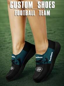 Men's Custom Logo Custom Name Loafers, Philadelphia Football Designed Lightweight Comfortable London Sole Canvas Shoes For Spring, Summer, Autumn And Winter, Slouchy Loafers, Personalized Fun Unique Gift For Mom/Dad/Her/Him/Girlfriend/Boyfriend/Wife/Husband/Friend