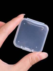 2/4/6pcs Transparent Plastic Square Box, 4.5cm/1.77inch, Clear Storage Case With Hinged Cover, Small Beads Storage Container, Mini Storage Organizer For Diy Crafts Jewelry Small Items Back To School - Clear - View 8