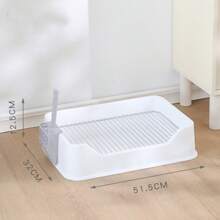 Dog Litter Box With Splash Guard, Stainless Steel Grid Frame, Potty Training Litter Box For Small And Medium Dogs - Yellow - View 4