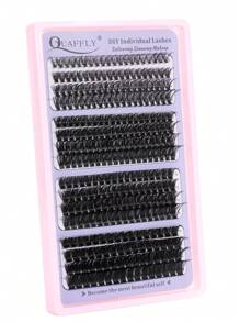 296pcs D Curl Fluffy Lash Clusters 40D+60D+80D+100D Thick Eyelash Clusters Wispy Individual Lashes 10-16mm Cluster Eyelash Extensions False Eyelashes DIY Flat Lash Extension By QUAFFLY - D - View 5