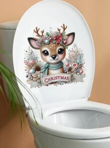 1 件圣诞雪花圣诞老人墙壁背景贴纸，圣诞老人商店橱窗玻璃墙贴，驯鹿圣诞贴纸房间装饰家居装饰墙壁装饰墙贴贴纸客厅装饰圣诞装饰圣诞装饰