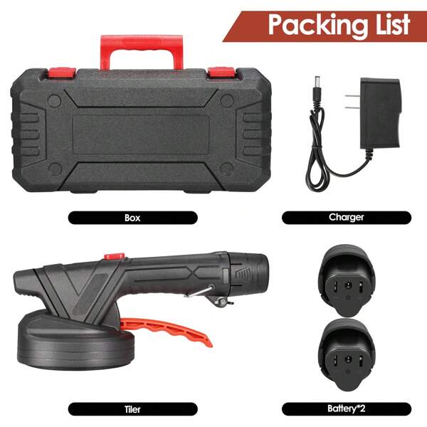 1 Pieza Máquina Colocadora de Azulejos de Alto Rendimiento, Vibrador de Azulejos para Colocación de Azulejos, 130 mm 100 kg Ventosa Elevador de Succión por Vacío para Colocar Azulejos y Azulejos, Negro, Herramienta de Construcción Profesional