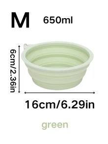 1件兔子、龙猫等小宠物喂食碗可折叠方便存放，钥匙扣方便携带，优质材料使用安全，350ml和650ml两种尺寸可选，有黄色、绿色和蓝色3种颜色可选 - 彩色 - 查看 14
