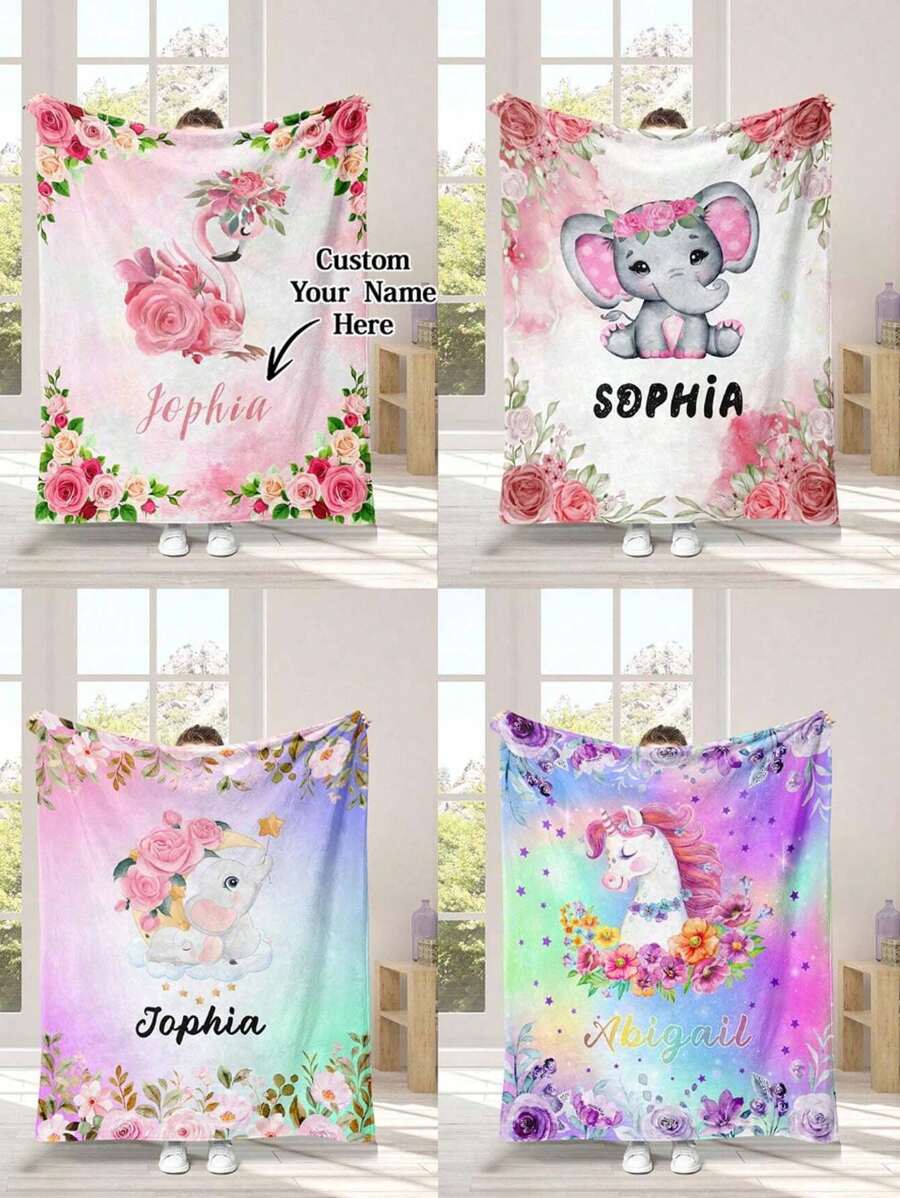 1 chiếc chăn vải nỉ cá nhân hóa, chăn họa tiết động vật, chăn trang trí cho ghế sofa, phòng khách, phòng ngủ, đồ trang trí nhà cửa, siêu dày và mềm, sử dụng được mọi mùa, hình ảnh gia đình và bạn bè, quà tặng cho người thân yêu - Nhiều màu - Xem 1