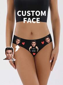 1 st. Aangepaste Casual Dagelijkse No Show Brief Modieus, Kleurrijk, Grappig Aangepast, Gepersonaliseerd, Uniek, Aangepaste Vondsten, Kerstcadeau, Gepersonaliseerde Cadeaus voor Mannen/Vrouwen, Lingerie, Wintermode, Slipjes, Ondergoed, Strings Ideale Cadeaus voor Haar Familie, Vrienden Woonkamer, Slaapkamer, Voor Kerstmis, Voor de Winter, Voor de Herfst/Herfst, Voor Vakantie