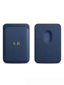 Personalisierte individuelle Name MagSafe magnetische Leder Geldbörse Kartenetui kompatibel mit iPhone 14 Pro Max 13 12 11 Kartenklemme Handyhülle