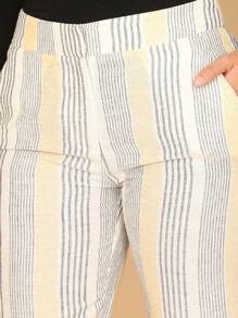 Ivory Yellow Stripes Pants