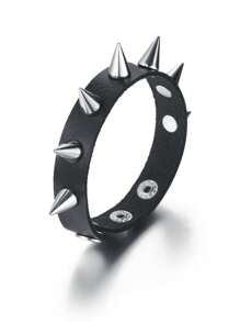 1pc/2pcs Punk Spiked Decor String Bracelet For Men For Daily Decoration.Set Punk Bracelets Spike Rivet Goth Black PU Leather Choker Bracelets For Women Chain Bangle Punk Pendant Jewelry Party Gift.Spiked Studded Bracelet Black Leather Rivet Punk Bracelet Cuff Wrap Bangle Snap Button Metal Wristband For Men Women. Sexy Lingerie, Sexy Pajamas, Babydoll Lingerie. Sexy Lingerie Accessories,Halloween,Christmas,Valentine's Day,For Dates,Party,Date