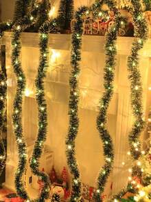 2m/6.5ft Christmas Wreath String Lights, With 20 LED Lights And 6 Bows, For Home, Garden, Bedroom, Party, Indoor/Outdoor Decoration