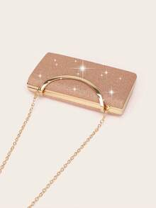 LETODE 女士晚装包 舞会闪亮婚礼手拿包 女士晚装包 婚礼派对新娘钱包 女士手提晚装金属链条包 手提包斜挎包 女士和女孩婚礼派对包 - 香檳色 - 查看 6