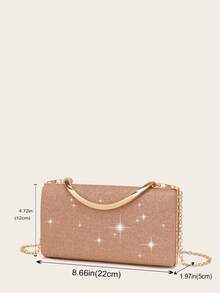 LETODE 女士晚装包 舞会闪亮婚礼手拿包 女士晚装包 婚礼派对新娘钱包 女士手提晚装金属链条包 手提包斜挎包 女士和女孩婚礼派对包 - 香檳色 - 查看 8