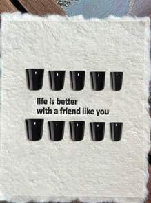 10Pcs Handmade Press-On Nails: Short Square Black Solid Color Fake Nail Set For Instant Glamour, Includes 1Pc Jelly Gel & 1Pc Nail File Nail Supplies Nails - Black - View 11